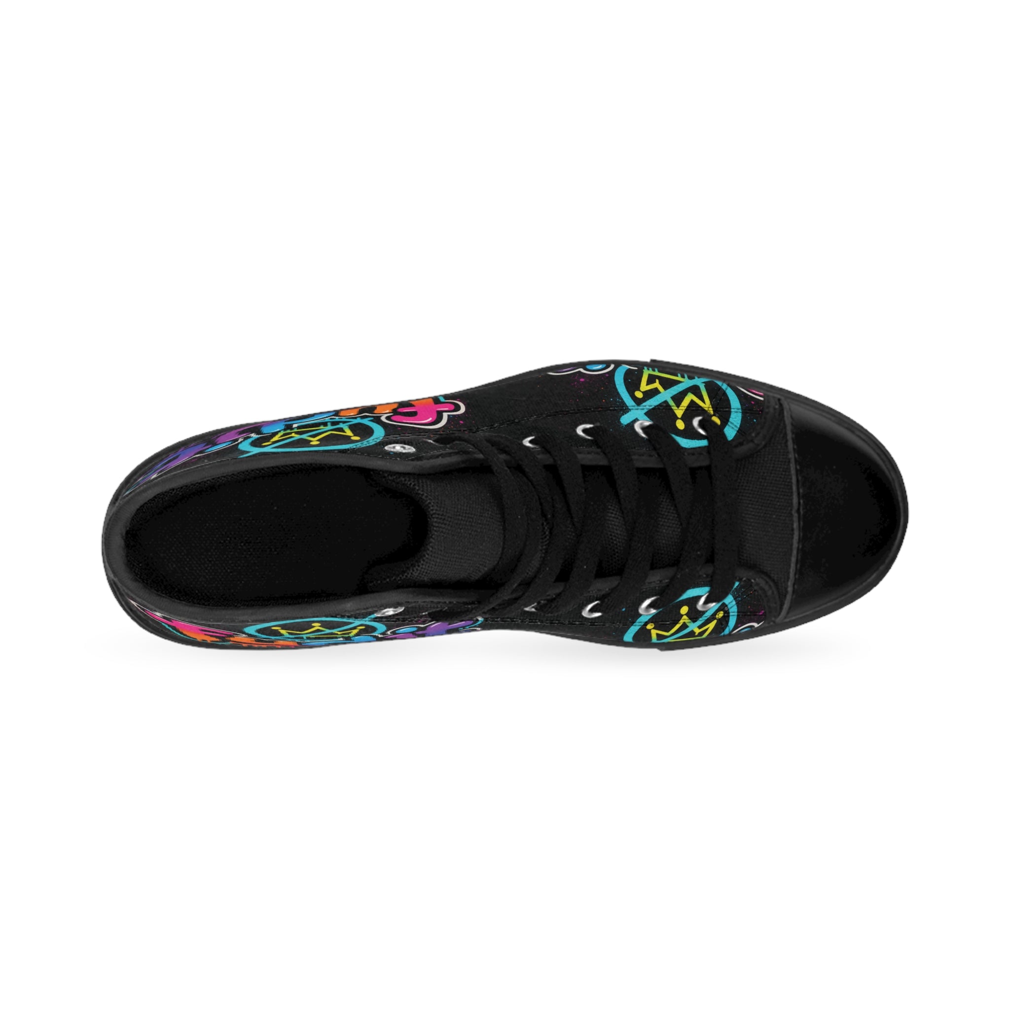 fudjt No Kings Clown Town Street Style Sneakers | Women & Girls Black & Bold High Top