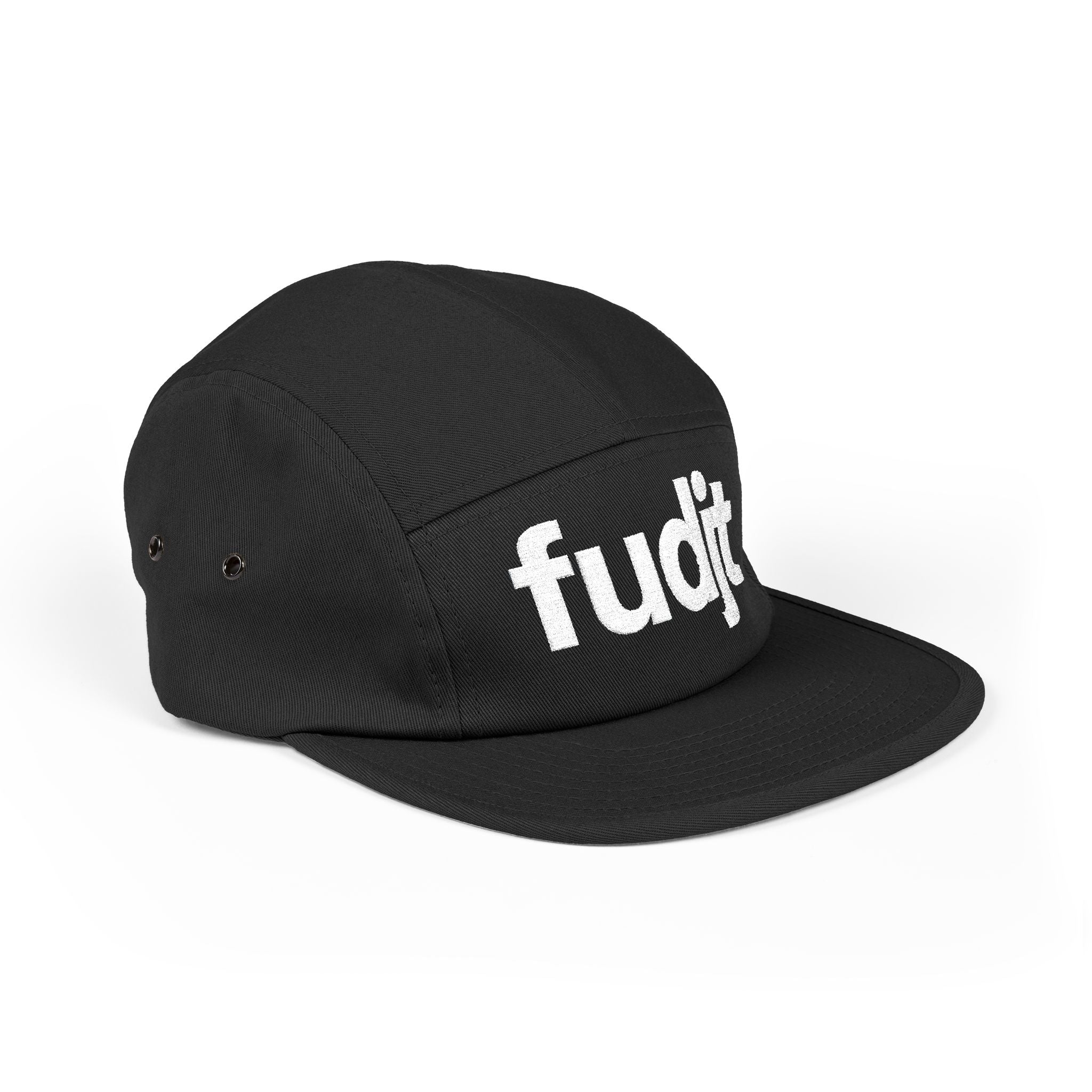 Embroidered 5 Panel Cap - White fudjt Logo - 7 Colors
