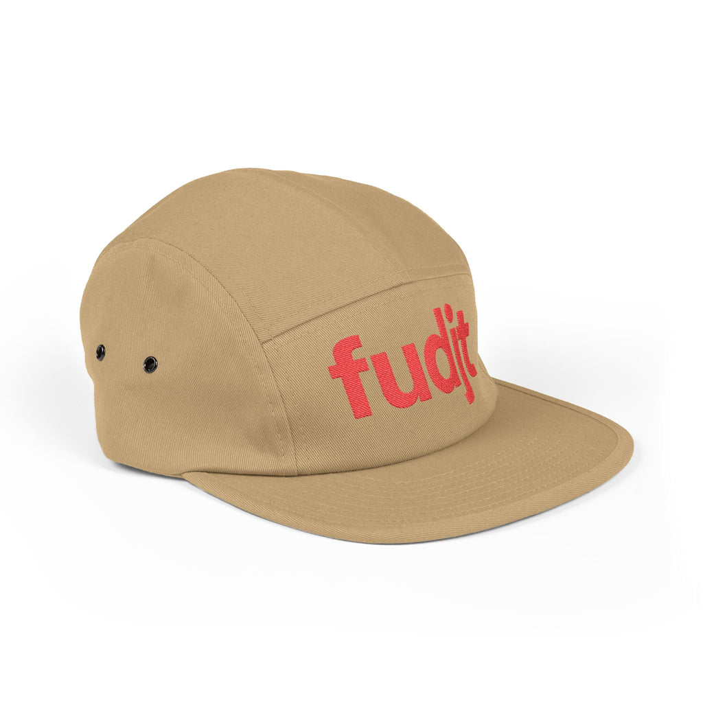 Embroidered 5 Panel Cap - Red fudjt Logo - 6 Colors