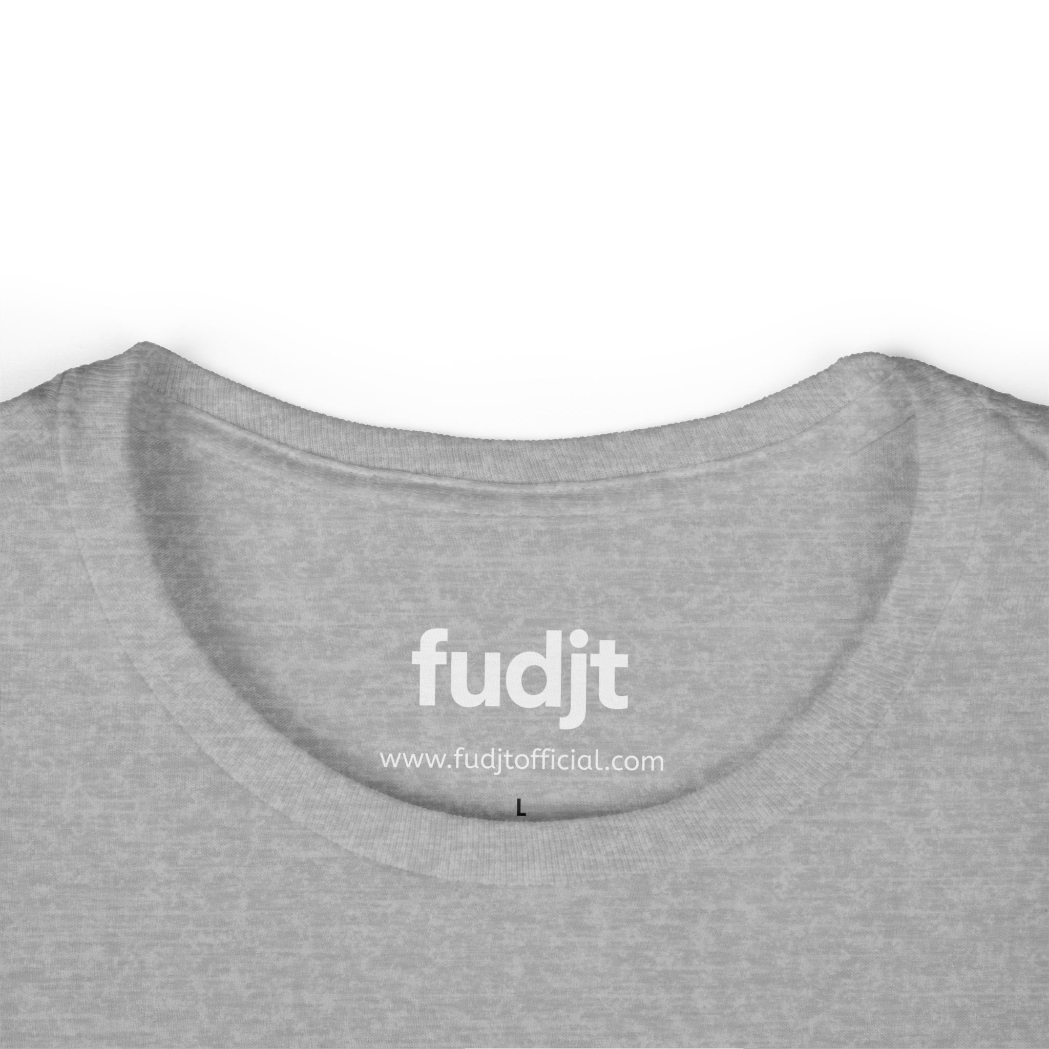 Women's White fudjt logo Comfy Stylie Tee | 12 Colors