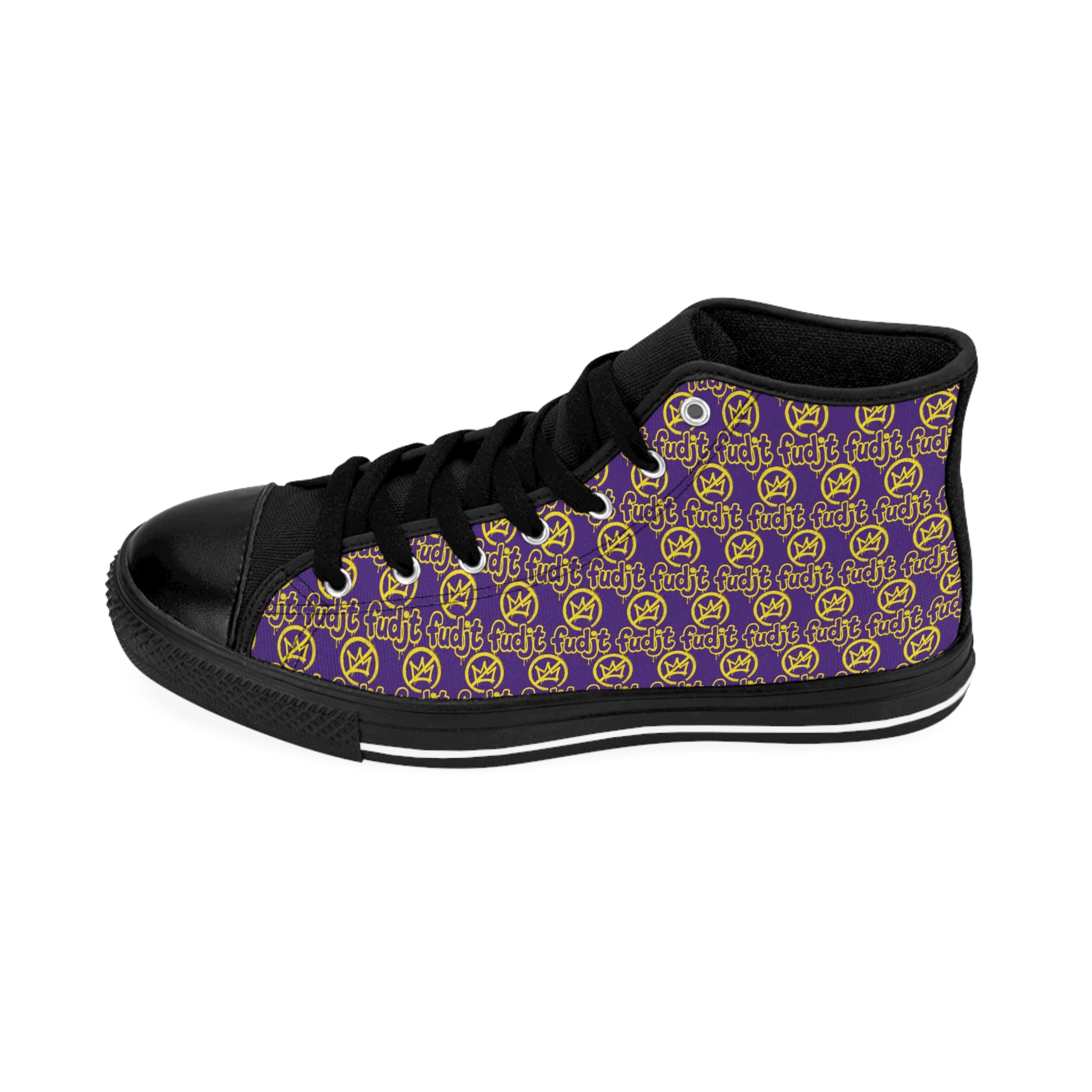 Purple Golden fudjt No Kings Street Style Sneakers | Men & Boys 1 High Top