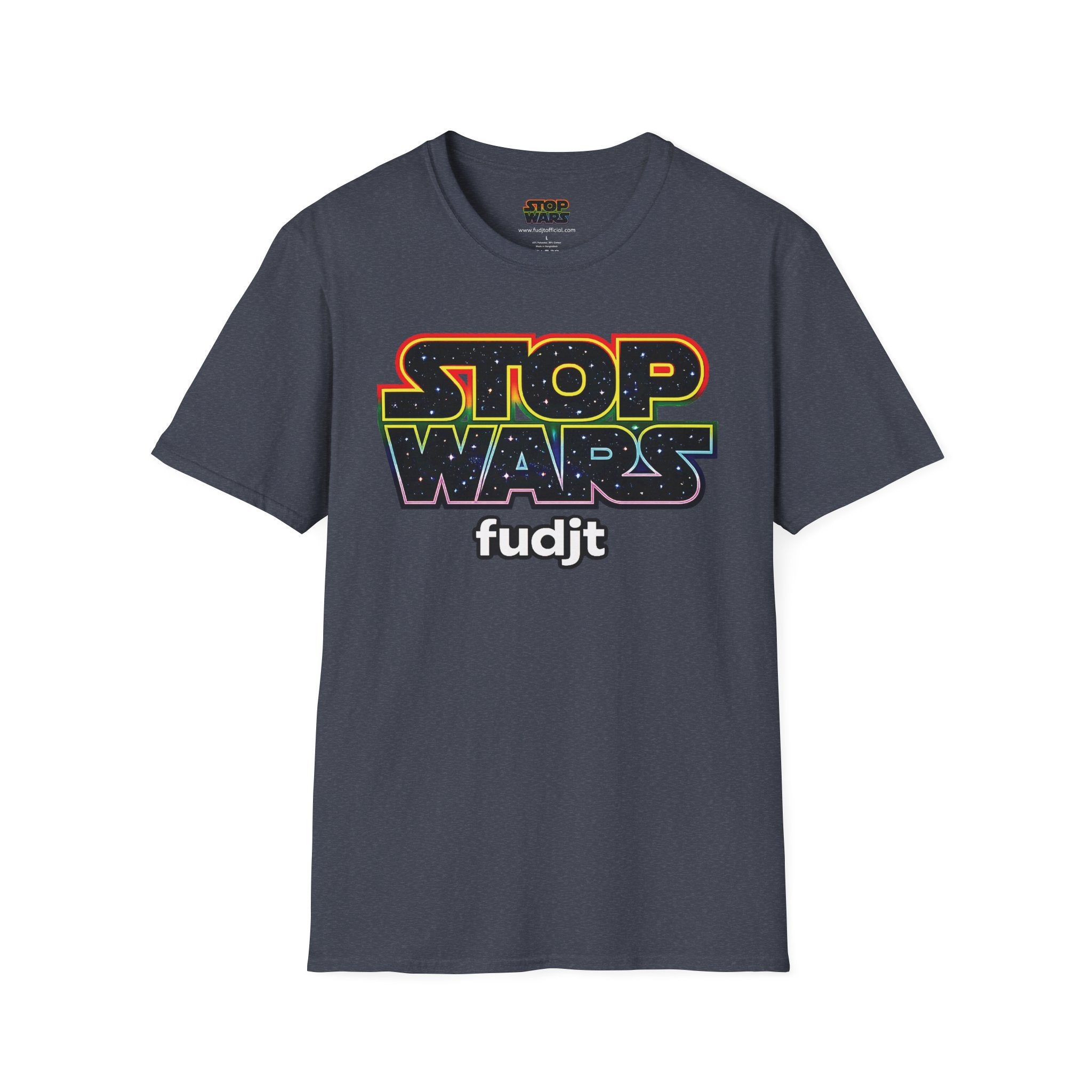 fudjt STOP WARS Everyday Tee - Retro Protest Graphic, White fudjt | 12 Colors