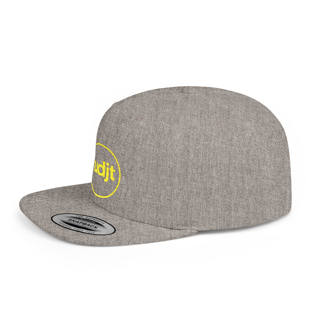 fudjt Circle Flat Bill Snapback Hat | Golden Yellow Embroidery |  14 Colors