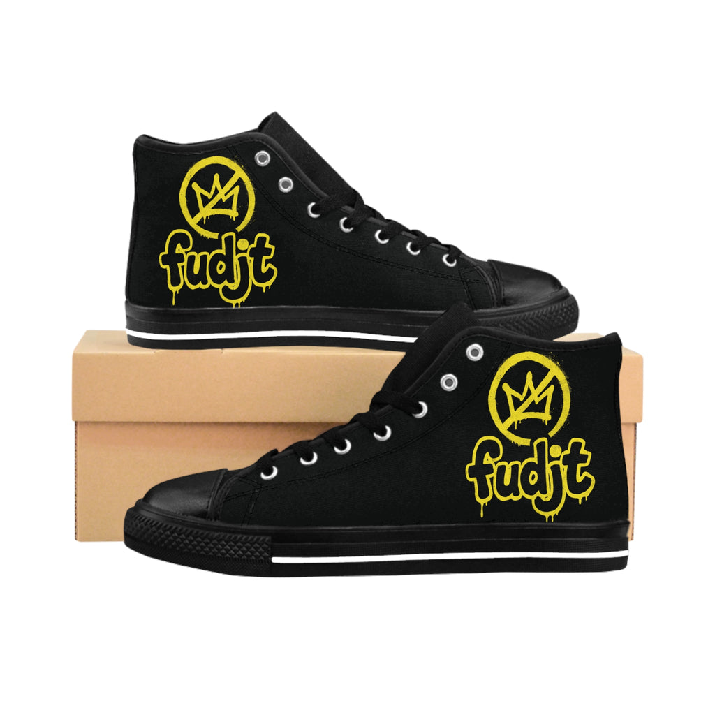 Black Golden fudjt No Kings Street Style Sneakers | Women & Girls 3.75 High Top