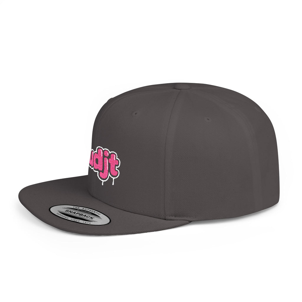 fudjt Flat Bill Snapback Hat | Pink Drip Embroidery |  13 Colors