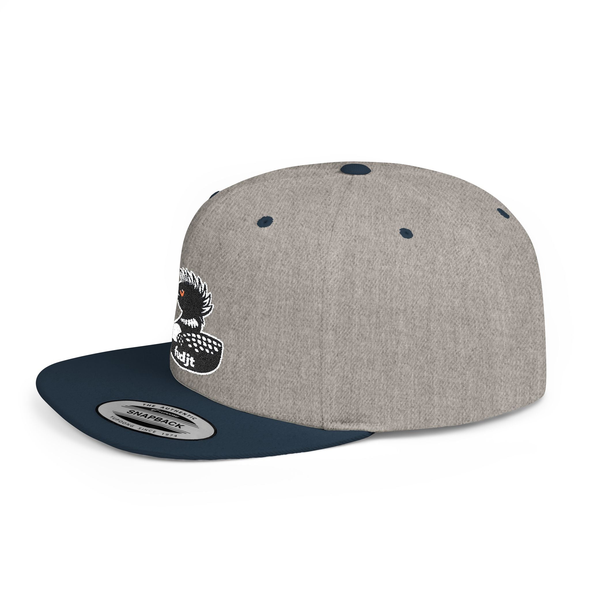 fudjt Flat Bill Snapback Hat | Rebel Loon Decoy Embroidery | 15 Colors
