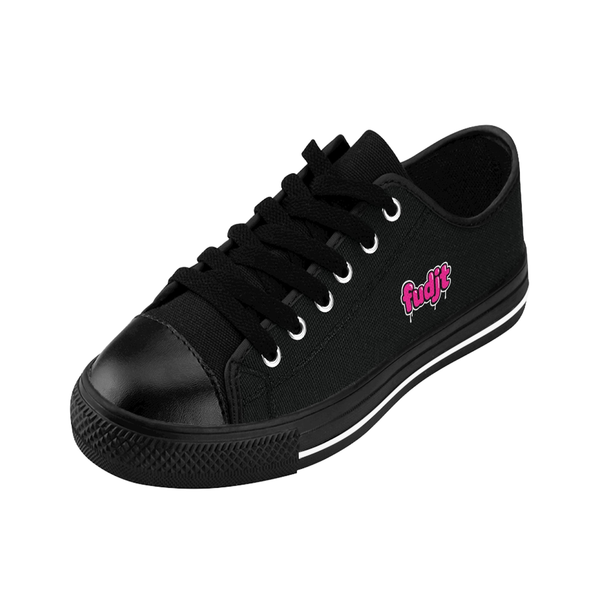 Black fudjt Pink Drip Sneakers | Women & Girls
