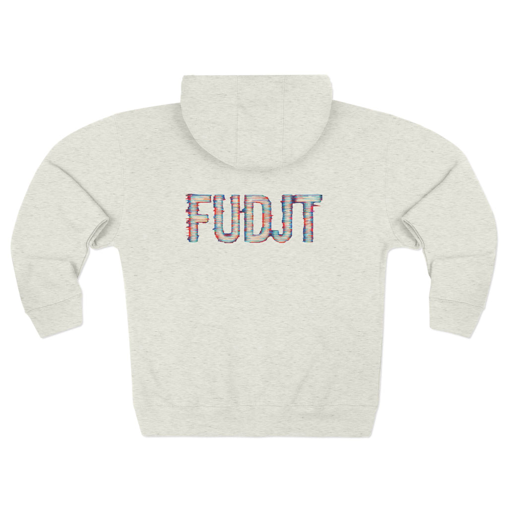 FUDJT Glitch Zip Hoodie | Bold Front & Backside | 7 Colors