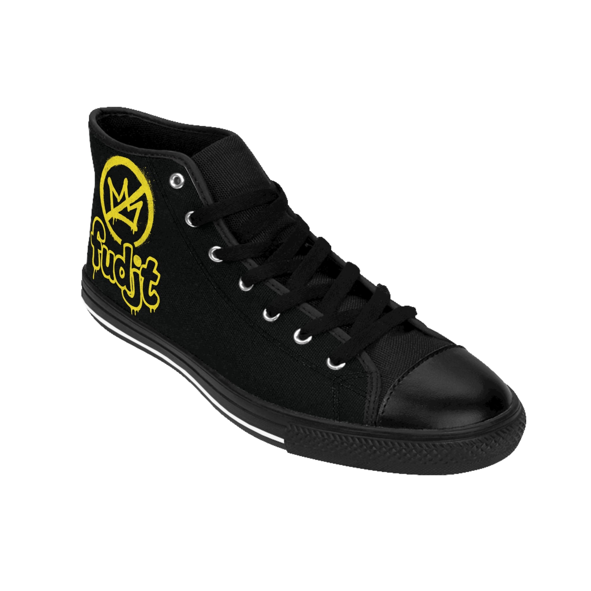 Black Golden fudjt No Kings Street Style Sneakers | Women & Girls 3.75 High Top