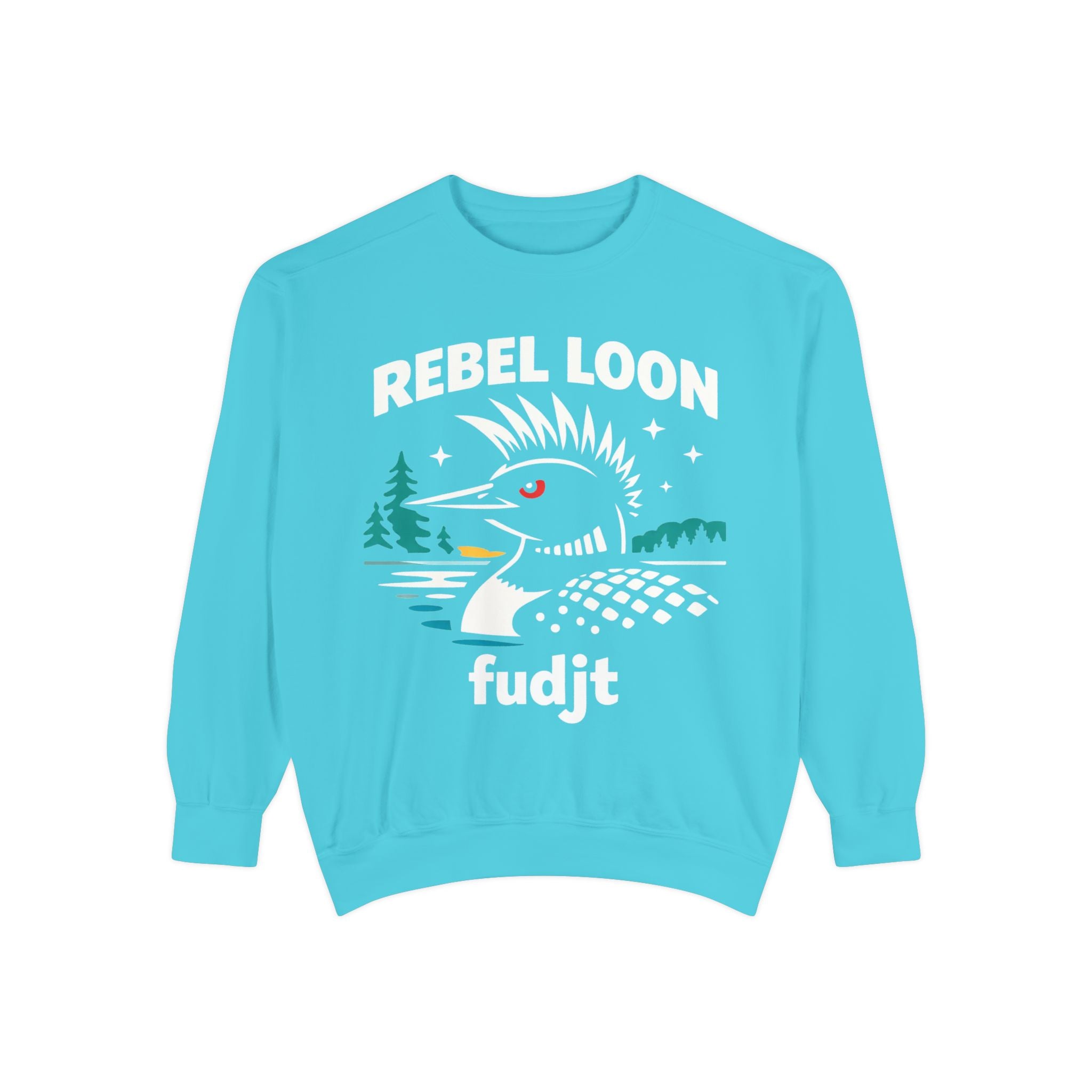 Rebel Loon fudjt Retro Wildlife Crewneck, Bold Pink Drip Backside | 14 Colors