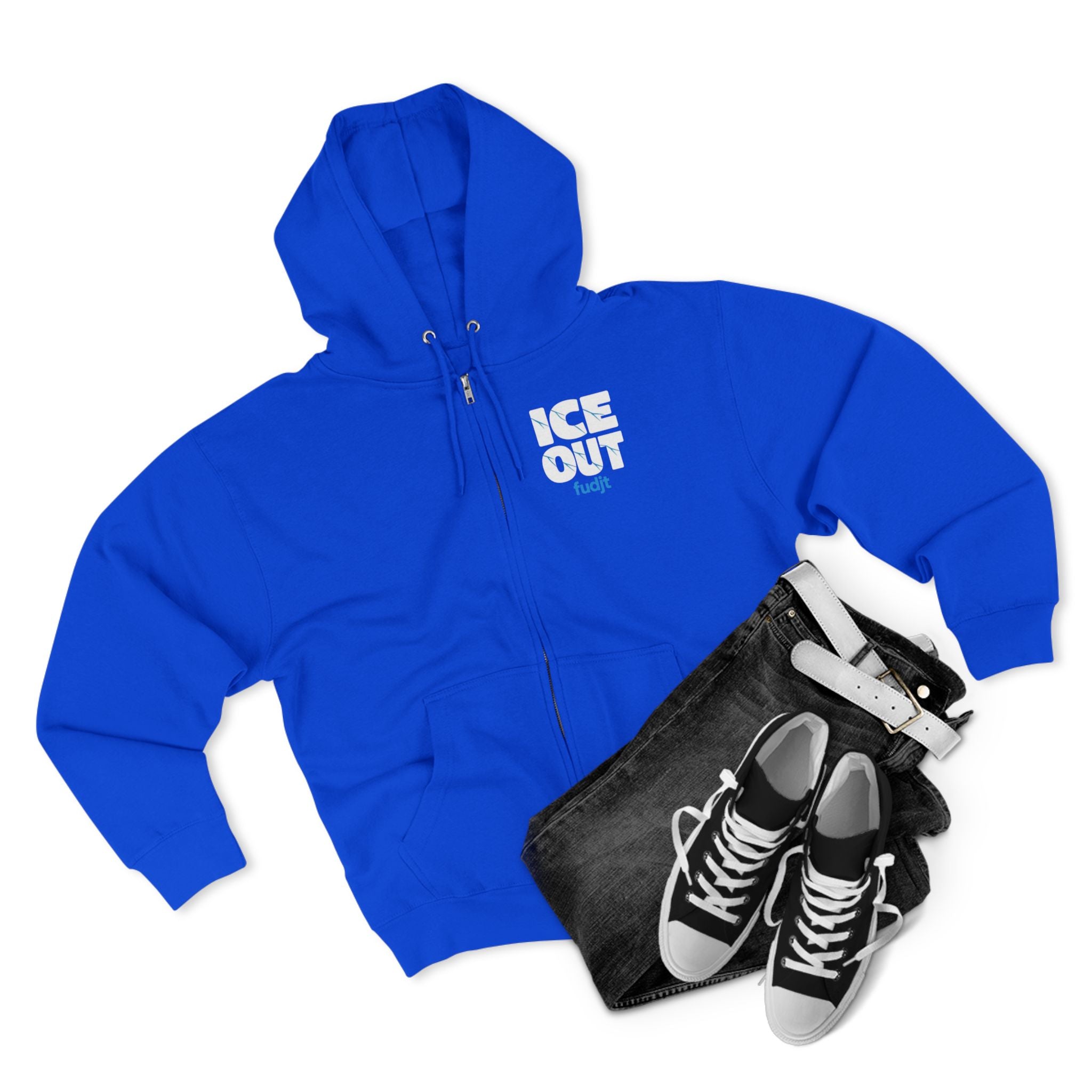 ICE Out fudjt Zip Hoodie | Front & Back Graphic | 7 Colors