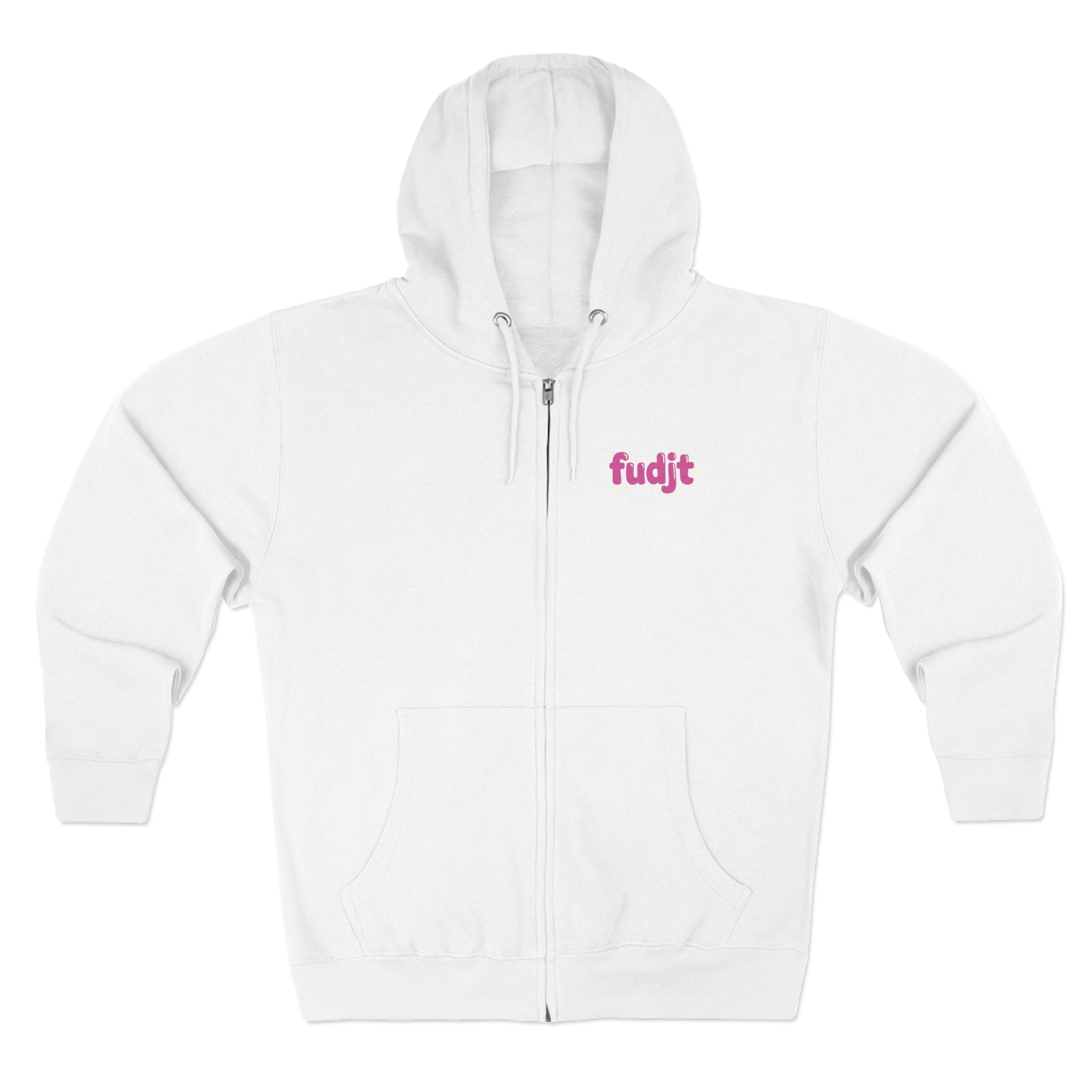 Zip Hoodie with Pink Drip fudjt | Front & Back Graphic | 8 Colors